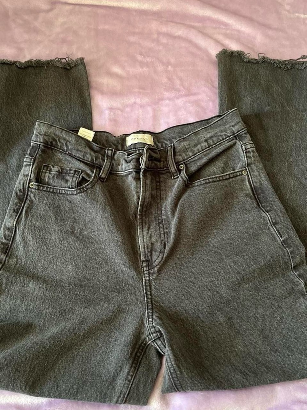 PacSun Women's High-Rise Washed Charcoal Straight Jeans